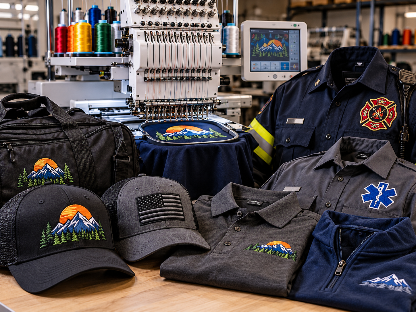 Professional custom logo embroidery on apparel