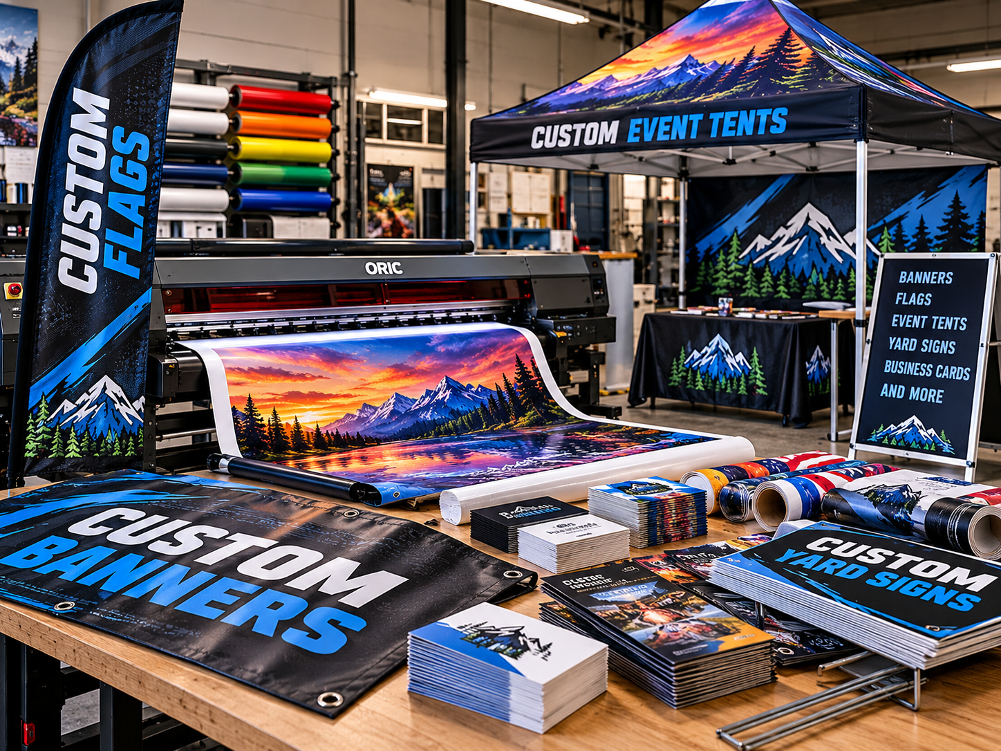 Custom banners, yard signs, event tents and promotional printing