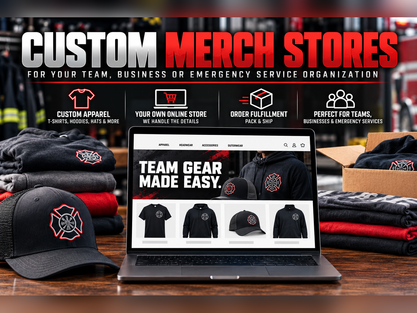 Custom online merchandise stores for teams and businesses